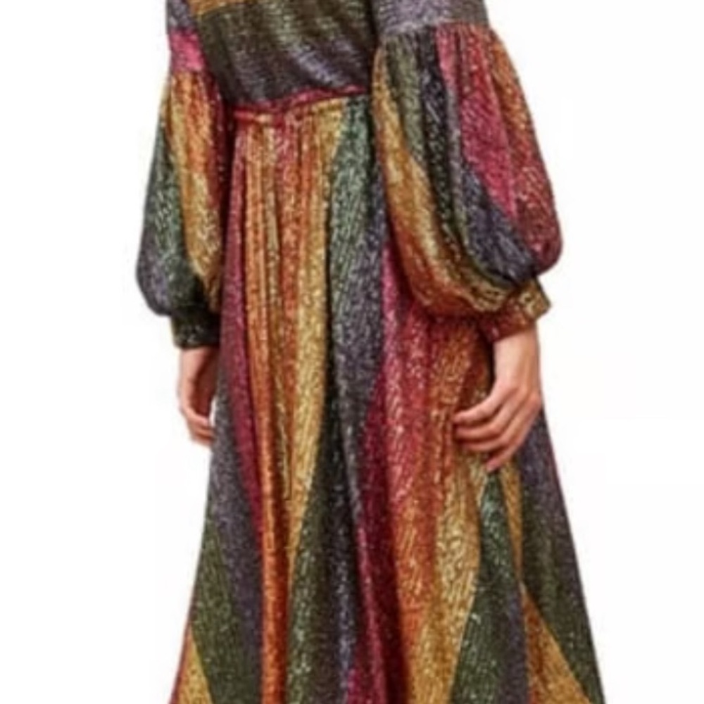 Farm Rio Stunning Rainbow Sequin Midi Dress Size Extra Small - Picture 5 of 6